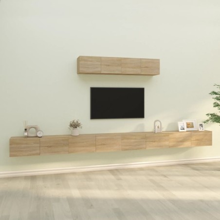 vidaXL 6-tlg. TV-Schrank-Set Sonoma-Eiche Holzwerkstoff