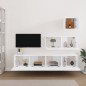 vidaXL 4-tlg. TV-Schrank-Set Weiß Holzwerkstoff vidaXL 4-tlg. TV-Schrank-Set Weiß Holzwerkstoff