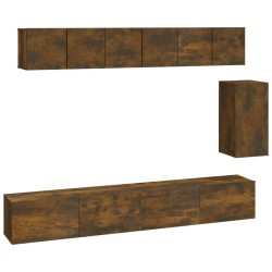 vidaXL 6-tlg. TV-Schrank-Set Räuchereiche Holzwerkstoff