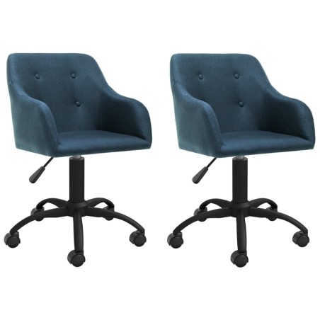 Esszimmerstühle 2 Stk. Drehbar Blau Stoff