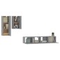 vidaXL 4-tlg. TV-Schrank-Set Grau Sonoma Holzwerkstoff vidaXL 4-tlg. TV-Schrank-Set Grau Sonoma Holzwerkstoff