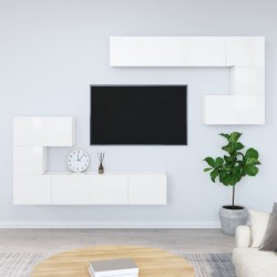 vidaXL TV-Wandschrank Hochglanz-Weiß Holzwerkstoff