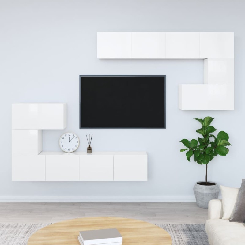 vidaXL TV-Wandschrank Hochglanz-Weiß Holzwerkstoff vidaXL TV-Wandschrank Hochglanz-Weiß Holzwerkstoff
