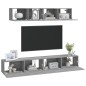 vidaXL 4-tlg. TV-Schrank-Set Grau Sonoma Holzwerkstoff vidaXL 4-tlg. TV-Schrank-Set Grau Sonoma Holzwerkstoff