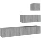 vidaXL 4-tlg. TV-Schrank-Set Grau Sonoma Holzwerkstoff vidaXL 4-tlg. TV-Schrank-Set Grau Sonoma Holzwerkstoff