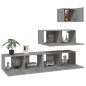 vidaXL 4-tlg. TV-Schrank-Set Grau Sonoma Holzwerkstoff vidaXL 4-tlg. TV-Schrank-Set Grau Sonoma Holzwerkstoff
