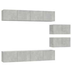 vidaXL 6-tlg. TV-Schrank-Set Betongrau Holzwerkstoff