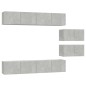 vidaXL 6-tlg. TV-Schrank-Set Betongrau Holzwerkstoff vidaXL 6-tlg. TV-Schrank-Set Betongrau Holzwerkstoff