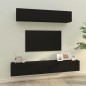 vidaXL 4-tlg. TV-Schrank-Set Schwarz Holzwerkstoff vidaXL 4-tlg. TV-Schrank-Set Schwarz Holzwerkstoff