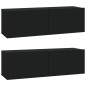 vidaXL 4-tlg. TV-Schrank-Set Schwarz Holzwerkstoff vidaXL 4-tlg. TV-Schrank-Set Schwarz Holzwerkstoff