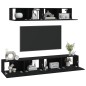 vidaXL 4-tlg. TV-Schrank-Set Schwarz Holzwerkstoff vidaXL 4-tlg. TV-Schrank-Set Schwarz Holzwerkstoff