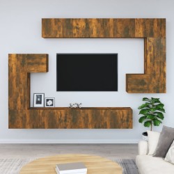 vidaXL TV-Wandschrank Räuchereiche Holzwerkstoff
