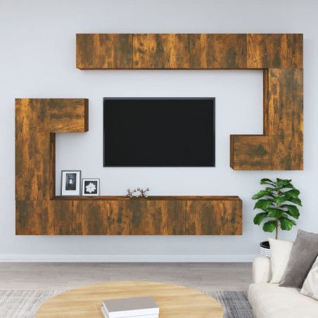 vidaXL TV-Wandschrank Räuchereiche Holzwerkstoff