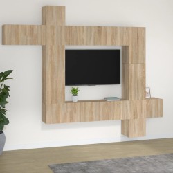 vidaXL 9-tlg. TV-Schrank-Set Sonoma-Eiche Holzwerkstoff
