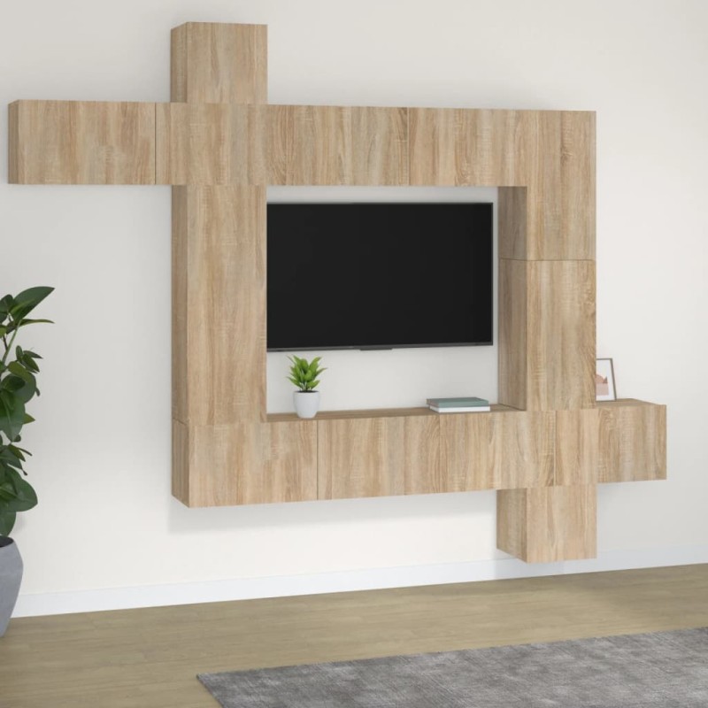 vidaXL 9-tlg. TV-Schrank-Set Sonoma-Eiche Holzwerkstoff vidaXL 9-tlg. TV-Schrank-Set Sonoma-Eiche Holzwerkstoff
