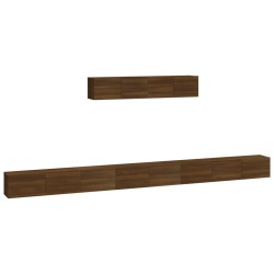 vidaXL 6-tlg. TV-Schrank-Set Braun Eichen-Optik Holzwerkstoff
