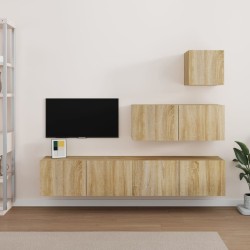 vidaXL 4-tlg. TV-Schrank-Set Sonoma-Eiche Holzwerkstoff