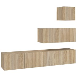 vidaXL 4-tlg. TV-Schrank-Set Sonoma-Eiche Holzwerkstoff