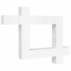 vidaXL 9-tlg. TV-Schrank-Set Hochglanz-Weiß Holzwerkstoff