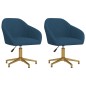 Esszimmerstühle 2 Stk. Drehbar Blau Samt Esszimmerstühle 2 Stk. Drehbar Blau Samt
