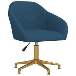 Esszimmerstühle 2 Stk. Drehbar Blau Samt