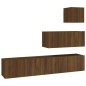 vidaXL 4-tlg. TV-Schrank-Set Braun Eichen-Optik Holzwerkstoff vidaXL 4-tlg. TV-Schrank-Set Braun Eichen-Optik Holzwerkstoff