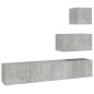 vidaXL 4-tlg. TV-Schrank-Set Betongrau Holzwerkstoff vidaXL 4-tlg. TV-Schrank-Set Betongrau Holzwerkstoff