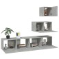 vidaXL 4-tlg. TV-Schrank-Set Betongrau Holzwerkstoff vidaXL 4-tlg. TV-Schrank-Set Betongrau Holzwerkstoff