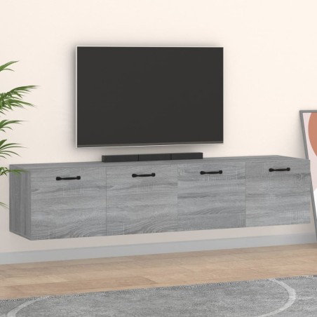 vidaXL Wandschränke 2 Stk. Grau Sonoma 60x36,5x35 cm Holzwerkstoff