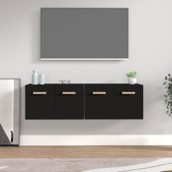 vidaXL Wandschränke 2 Stk. Schwarz 60x36,5x35 cm Holzwerkstoff