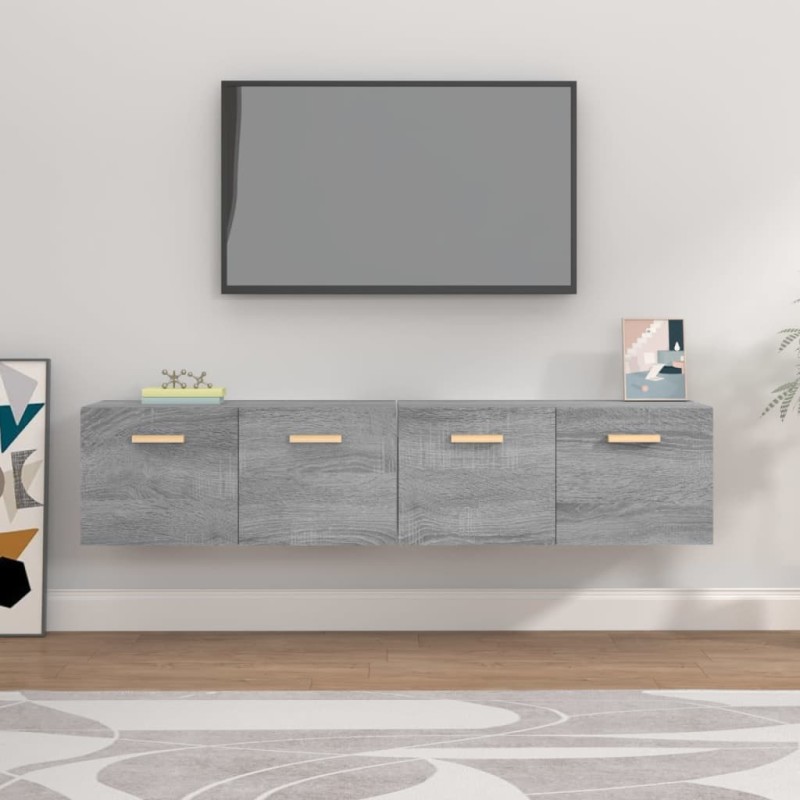 vidaXL Wandschränke 2 Stk. Grau Sonoma 80x35x36,5 cm Holzwerkstoff vidaXL Wandschränke 2 Stk. Grau Sonoma 80x35x36,5 cm Holzwerkstoff