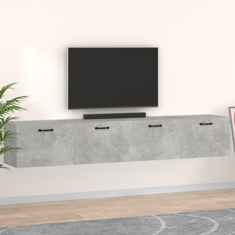 vidaXL Wandschränke 2 Stk. Betongrau 100x36,5x35 cm Holzwerkstoff vidaXL Wandschränke 2 Stk. Betongrau 100x36,5x35 cm Holzwerkstoff