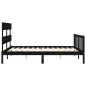 Massivholzbett mit Kopfteil Schwarz 160x200 cm Massivholzbett mit Kopfteil Schwarz 160x200 cm
