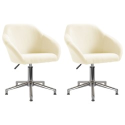 Esszimmerstühle 2 Stk. Drehbar Creme Stoff
