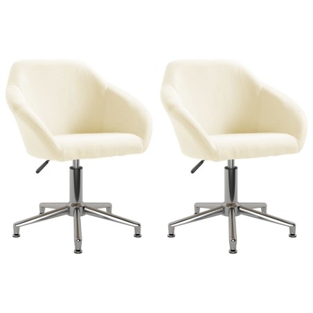 Esszimmerstühle 2 Stk. Drehbar Creme Stoff