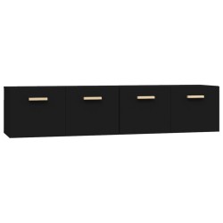 vidaXL Wandschränke 2 Stk. Schwarz 80x35x36,5 cm Holzwerkstoff