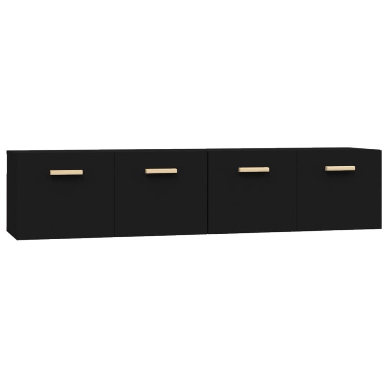 vidaXL Wandschränke 2 Stk. Schwarz 80x35x36,5 cm Holzwerkstoff vidaXL Wandschränke 2 Stk. Schwarz 80x35x36,5 cm Holzwerkstoff