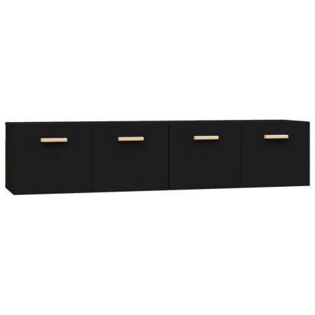 vidaXL Wandschränke 2 Stk. Schwarz 80x35x36,5 cm Holzwerkstoff