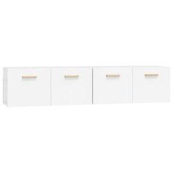 vidaXL Wandschränke 2 Stk. Hochglanz-Weiß 80x35x36,5 cm Holzwerkstoff