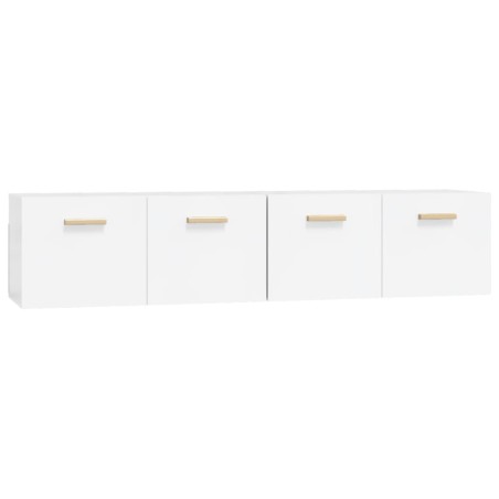 vidaXL Wandschränke 2 Stk. Hochglanz-Weiß 80x35x36,5 cm Holzwerkstoff