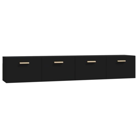 vidaXL Wandschränke 2 Stk. Schwarz 100x36,5x35 cm Holzwerkstoff