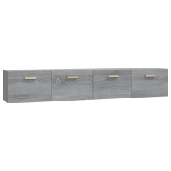 vidaXL Wandschränke 2 Stk. Grau Sonoma 100x36,5x35 cm Holzwerkstoff