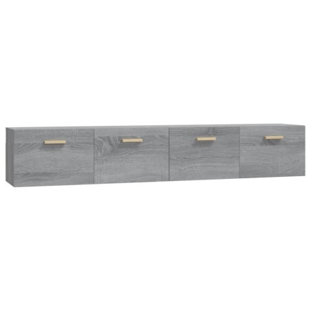 vidaXL Wandschränke 2 Stk. Grau Sonoma 100x36,5x35 cm Holzwerkstoff