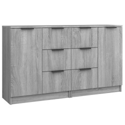 vidaXL Sideboards 2 Stk. Grau Sonoma 60x30x70 cm Holzwerkstoff