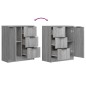 vidaXL Sideboards 2 Stk. Grau Sonoma 60x30x70 cm Holzwerkstoff vidaXL Sideboards 2 Stk. Grau Sonoma 60x30x70 cm Holzwerkstoff