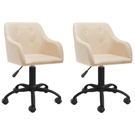 Esszimmerstühle 2 Stk. Drehbar Creme Stoff