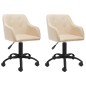 Esszimmerstühle 2 Stk. Drehbar Creme Stoff Esszimmerstühle 2 Stk. Drehbar Creme Stoff