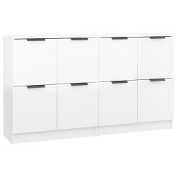 vidaXL Sideboards 2 Stk. Hochglanz-Weiß 60x30x70 cm Holzwerkstoff