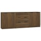 vidaXL 3-tlg. Sideboard Braun Eiche-Optik Holzwerkstoff vidaXL 3-tlg. Sideboard Braun Eiche-Optik Holzwerkstoff