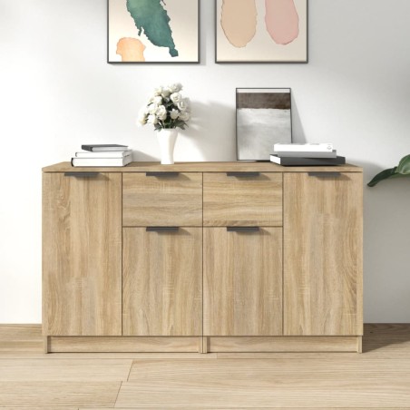 vidaXL Sideboards 2 Stk. Sonoma-Eiche 60x30x70 cm Holzwerkstoff